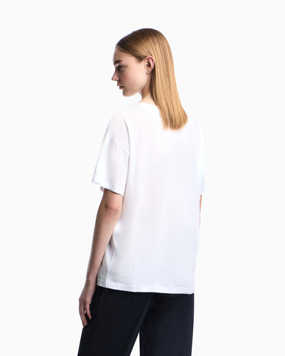 Emporio Armani Lightweight jersey T-shirt with oversized Emporio lettering