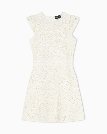 Emporio Armani Dress in macramé-effect Cornely embroidered fabric