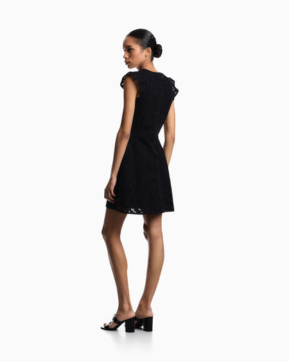 Emporio Armani Dress in macramé-effect Cornely embroidered fabric
