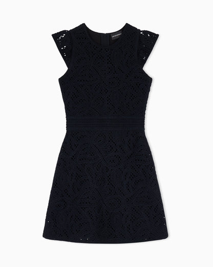 Emporio Armani Dress in macramé-effect Cornely embroidered fabric