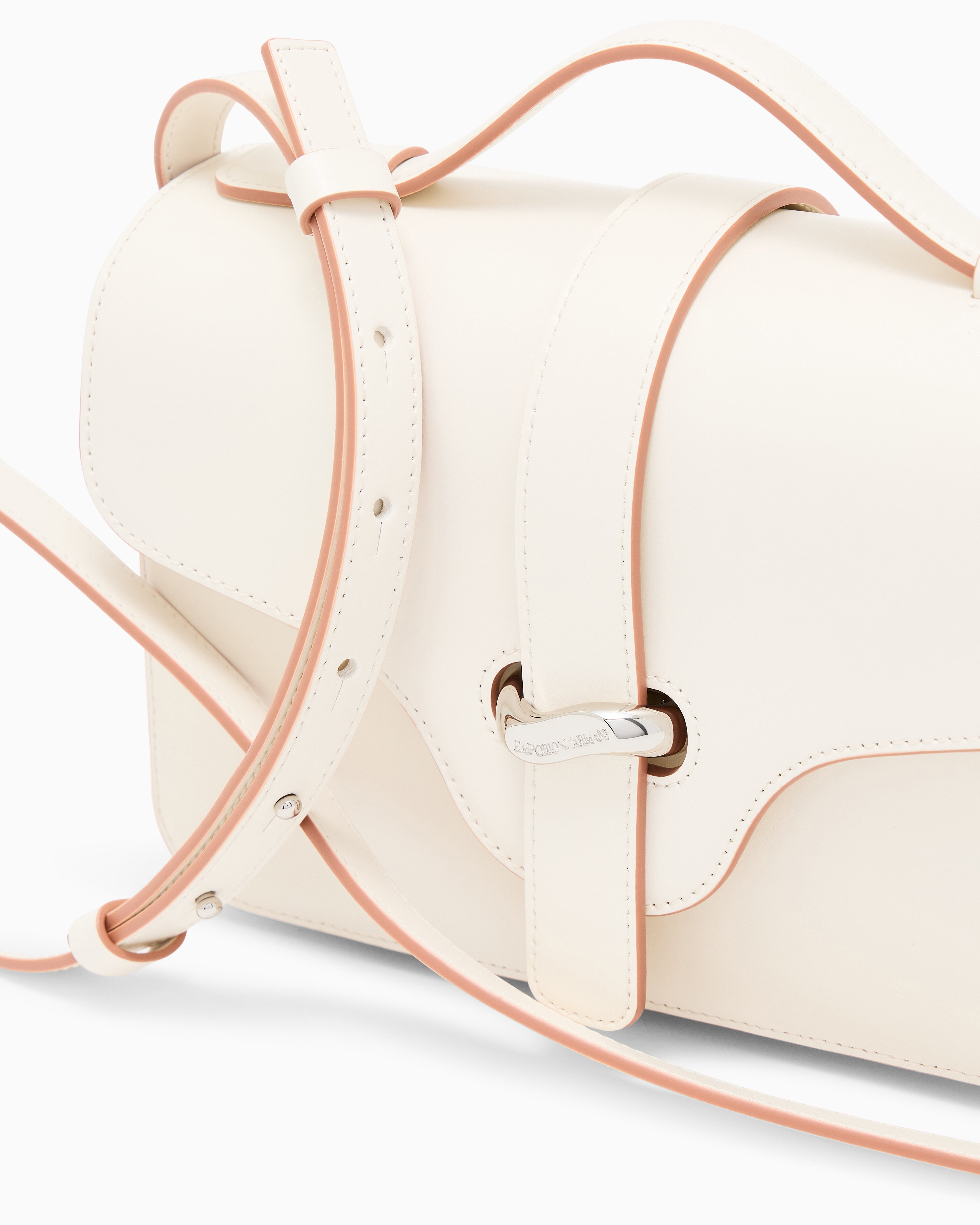 Emporio Armani Top handle bag in smooth leather with a metal clasp