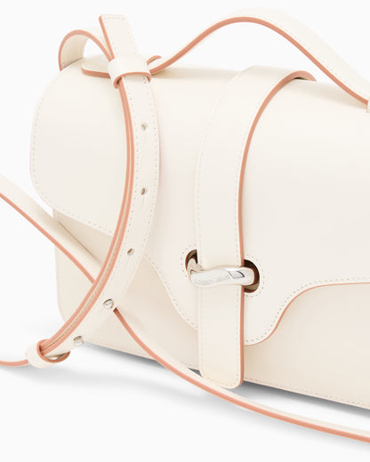 Emporio Armani Top handle bag in smooth leather with a metal clasp