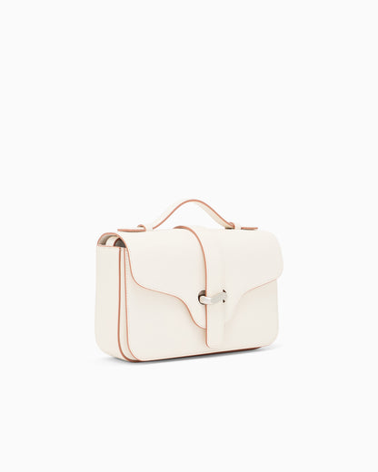 Emporio Armani Top handle bag in smooth leather with a metal clasp