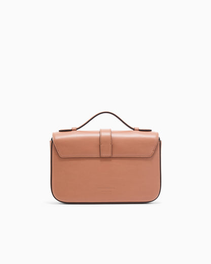 Emporio Armani Top handle bag in smooth leather with a metal clasp