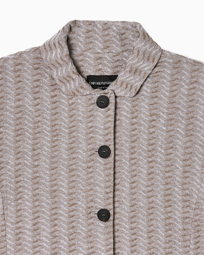 Emporio Armani Jacquard jersey knit jacket with an embossed wave design