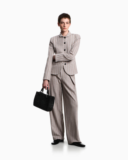 Emporio Armani Jacquard jersey knit jacket with an embossed wave design