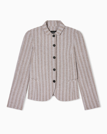 Emporio Armani Jacquard jersey knit jacket with an embossed wave design