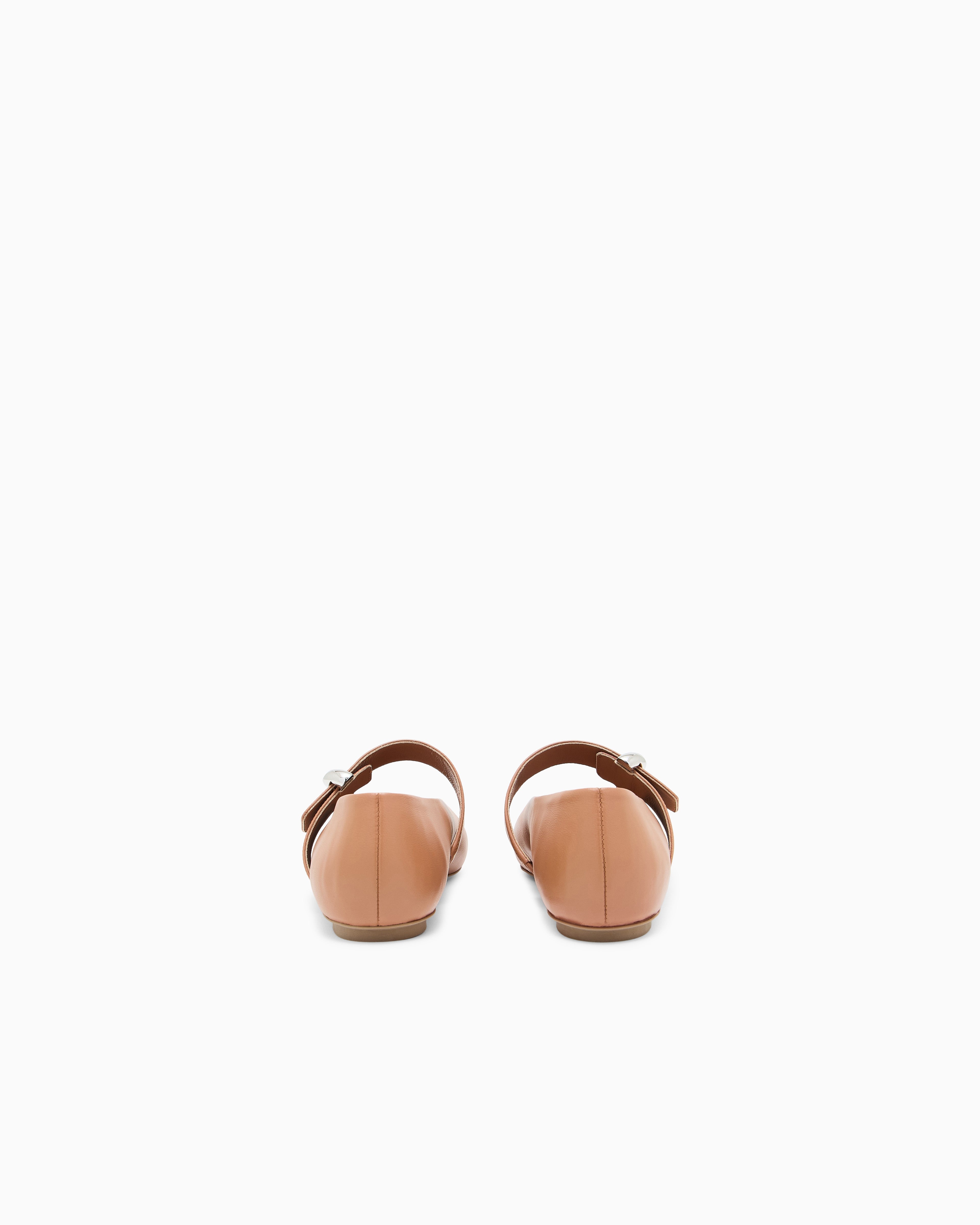 Emporio Armani Nappa-Leather Ballerinas Beige