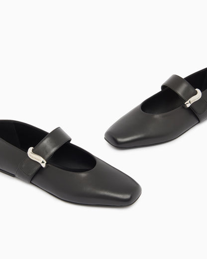 Emporio Armani Nappa-Leather Ballerinas Black