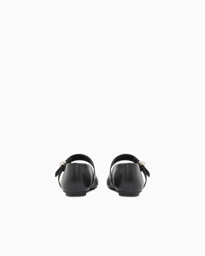 Emporio Armani Nappa-Leather Ballerinas Black