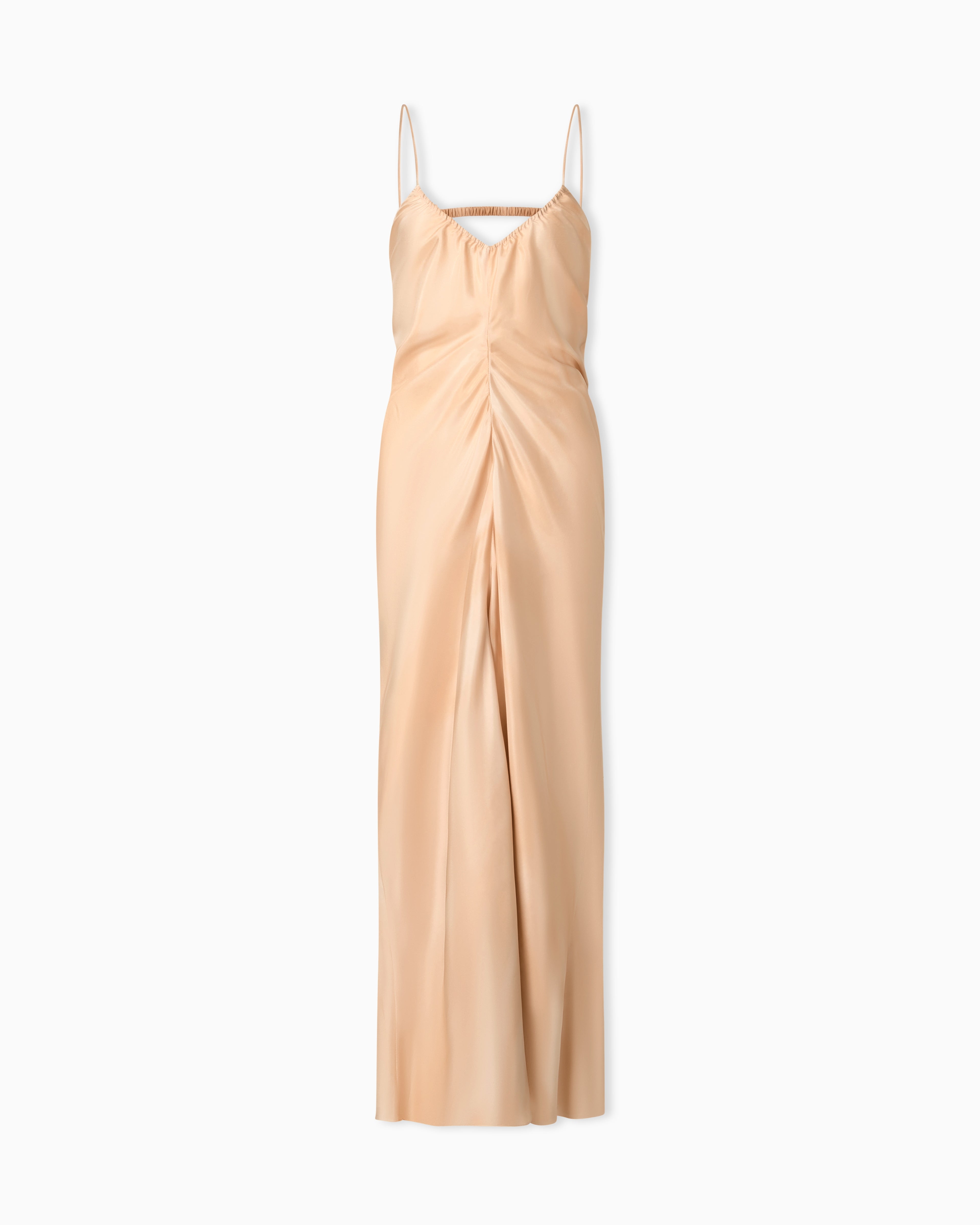 Emporio Armani Faded-print pongee silk dress