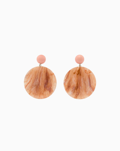 Emporio Armani Oversized round pendant earrings with a marbled finish