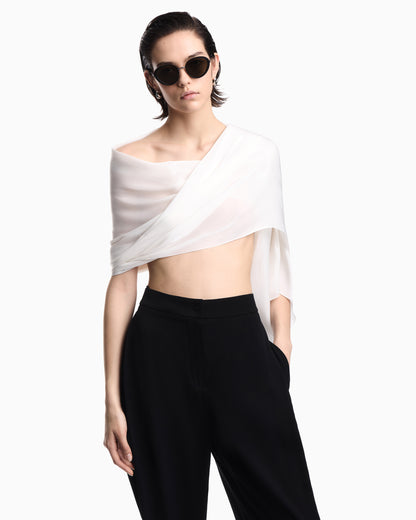 Emporio Armani Lightweight sheer scarf with a subtle sheen