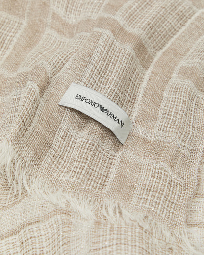 Emporio Armani Brushed linen scarf with lurex