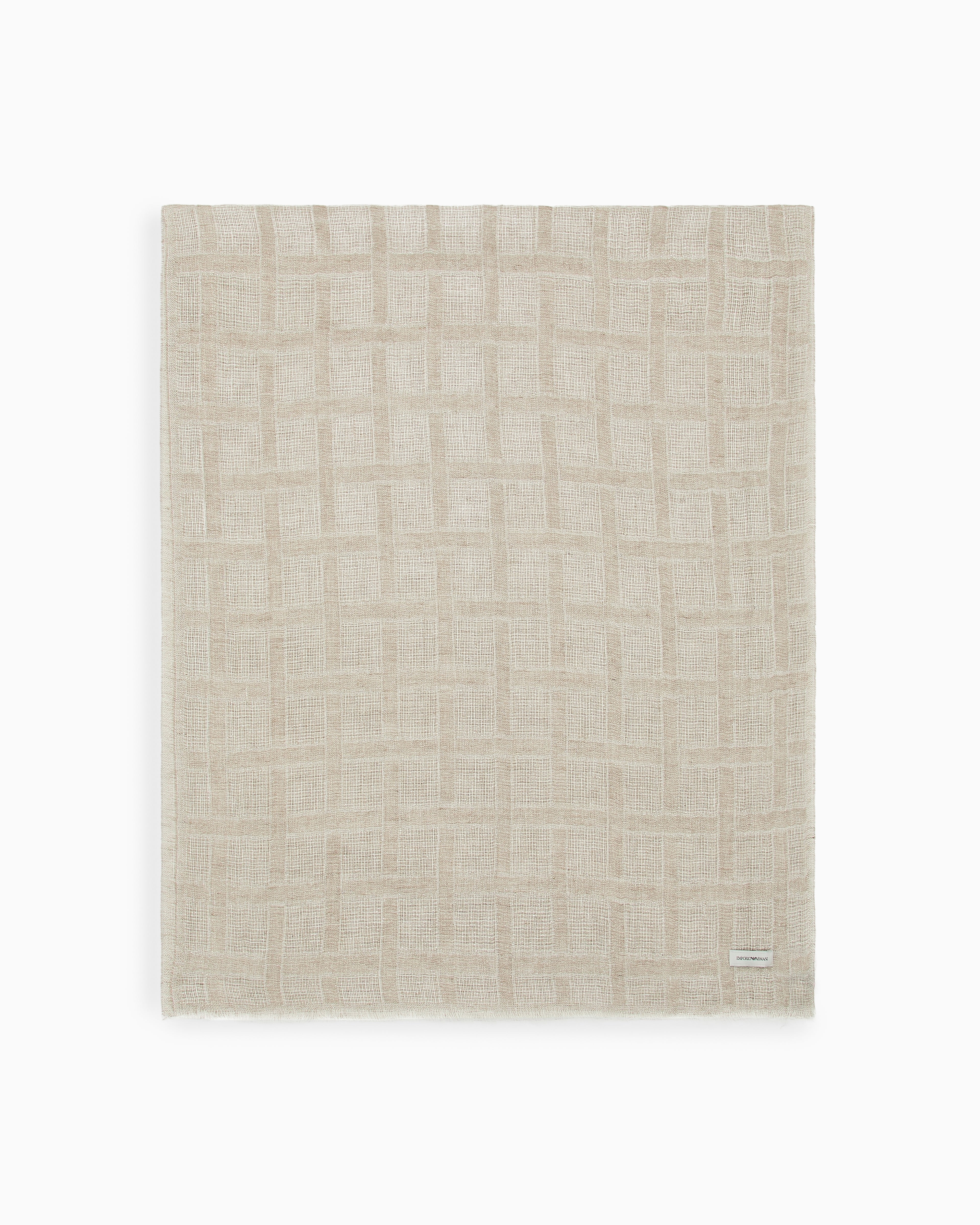 Emporio Armani Brushed linen scarf with lurex