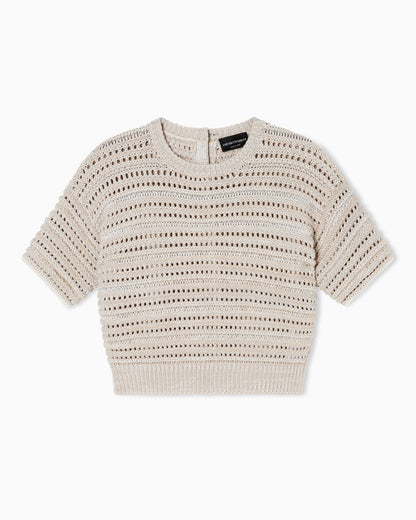 Emporio Armani Short-sleeved jumper with perforated knit