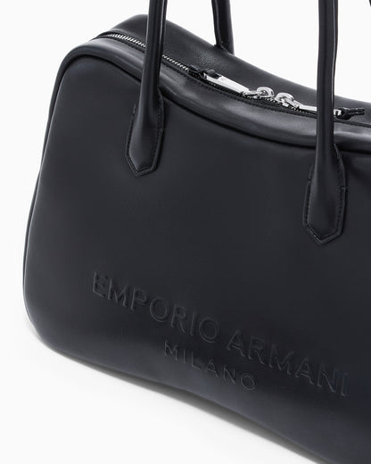 Emporio Armani Eagle Club capsule collection soft leather shoulder bag
