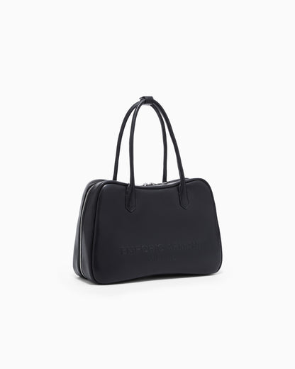 Emporio Armani Eagle Club capsule collection soft leather shoulder bag