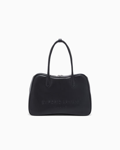Emporio Armani Eagle Club capsule collection soft leather shoulder bag
