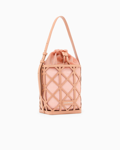Emporio Armani Leather and mesh bucket bag