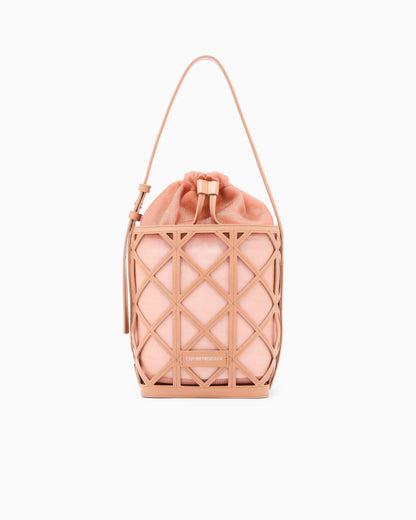 Emporio Armani Leather and mesh bucket bag
