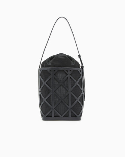 Emporio Armani Leather and mesh bucket bag