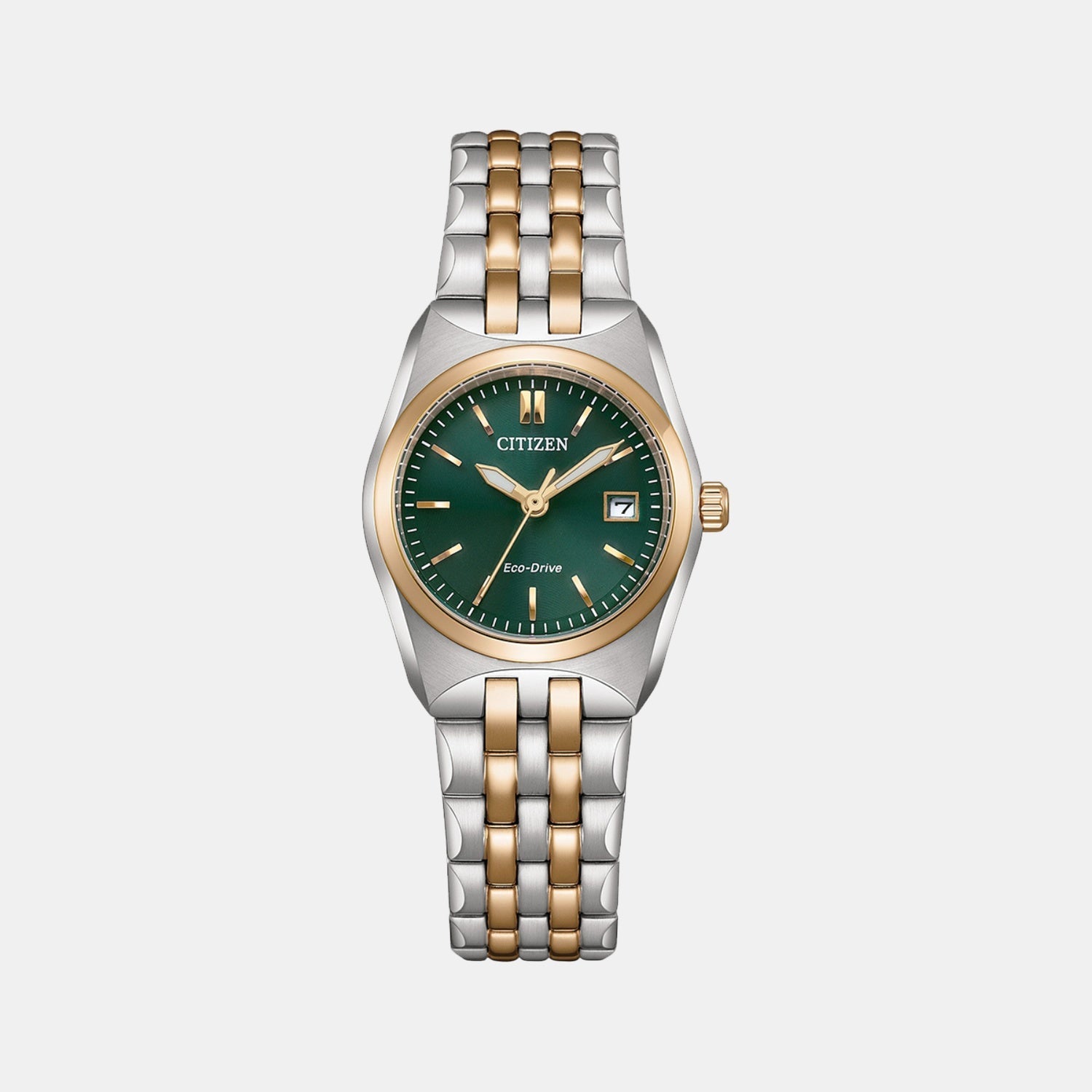Citizen Corso Women Quartz Green Dial Analog Stainless Steel Watch Ew2297-55X