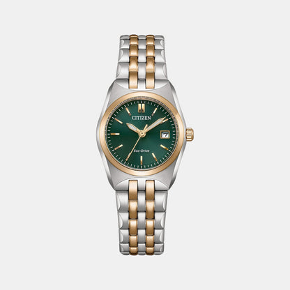 Citizen Corso Women Quartz Green Dial Analog Stainless Steel Watch Ew2297-55X
