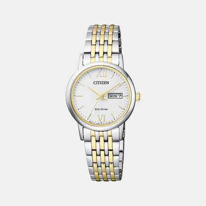 Citizen Eco-Drive Women Quartz White Dial Analog Stainless Steel Ew3254-87A