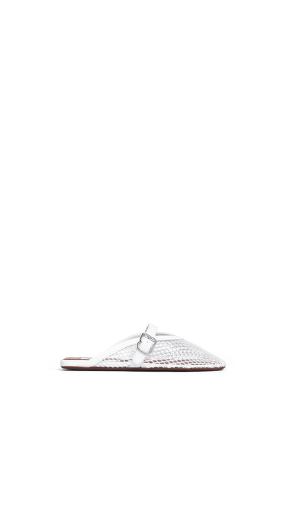 Alaïa Flat Mules In Fishnet