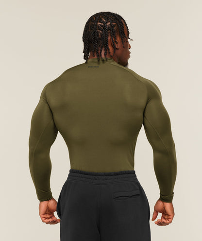 Gymshark Element Baselayer Long Sleeve T-Shirt Canvas Green