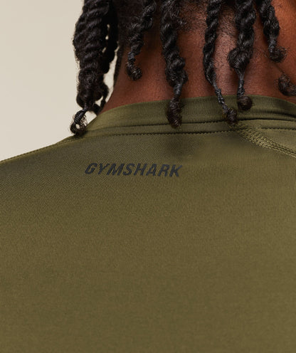 Gymshark Element Baselayer Long Sleeve T-Shirt Canvas Green