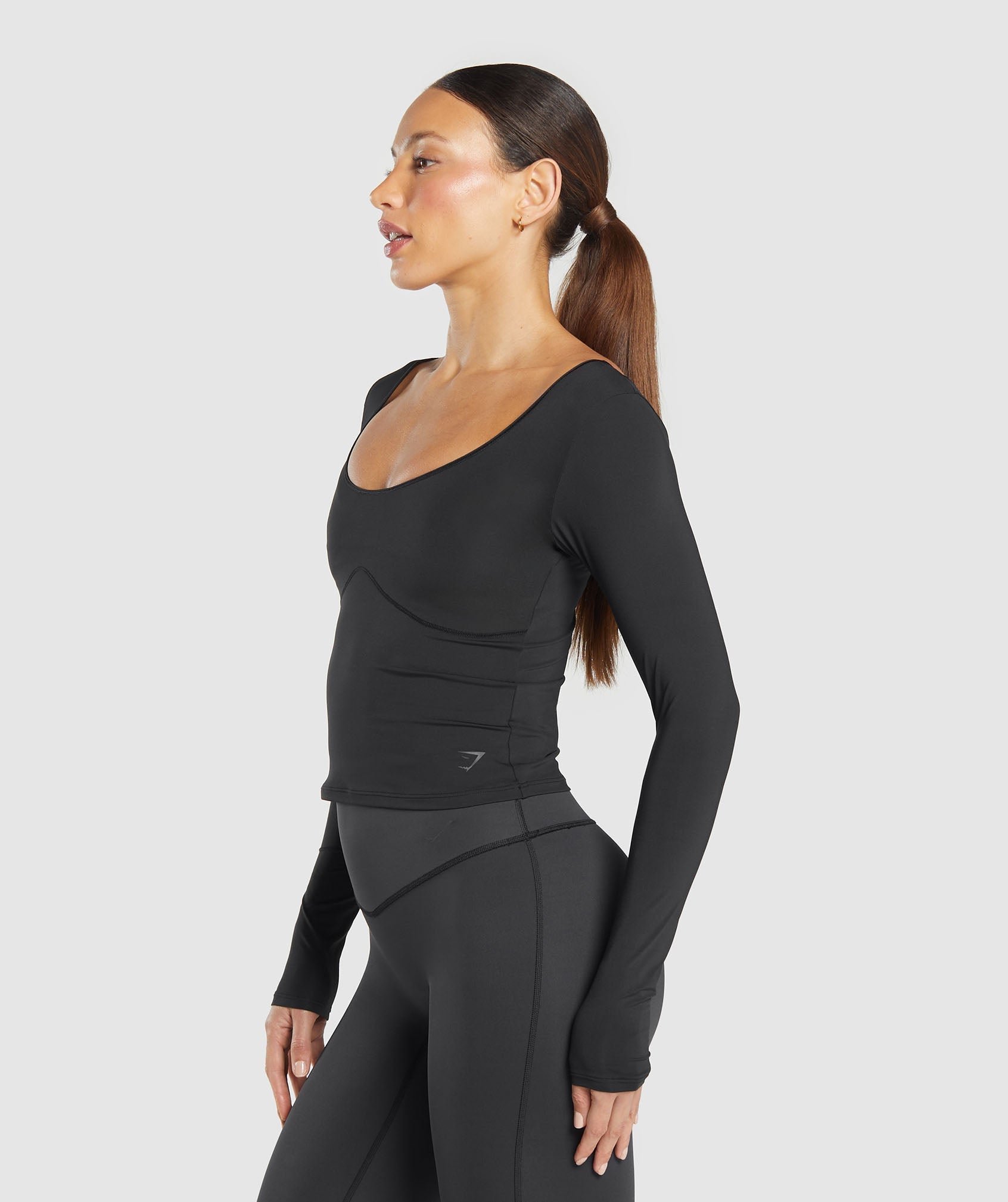 Women's Gymshark Elevate Long Sleeve Top Black