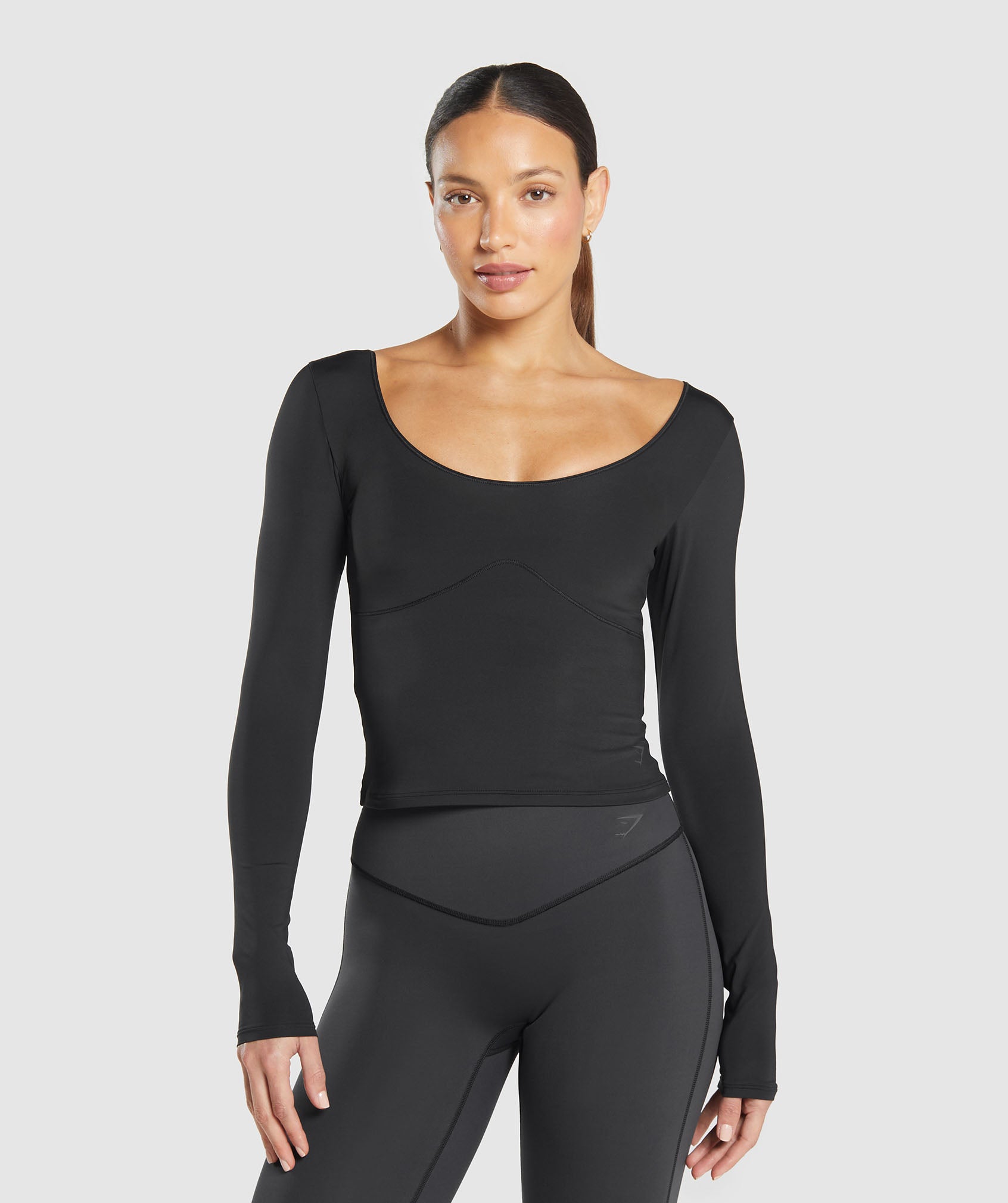 Women's Gymshark Elevate Long Sleeve Top Black