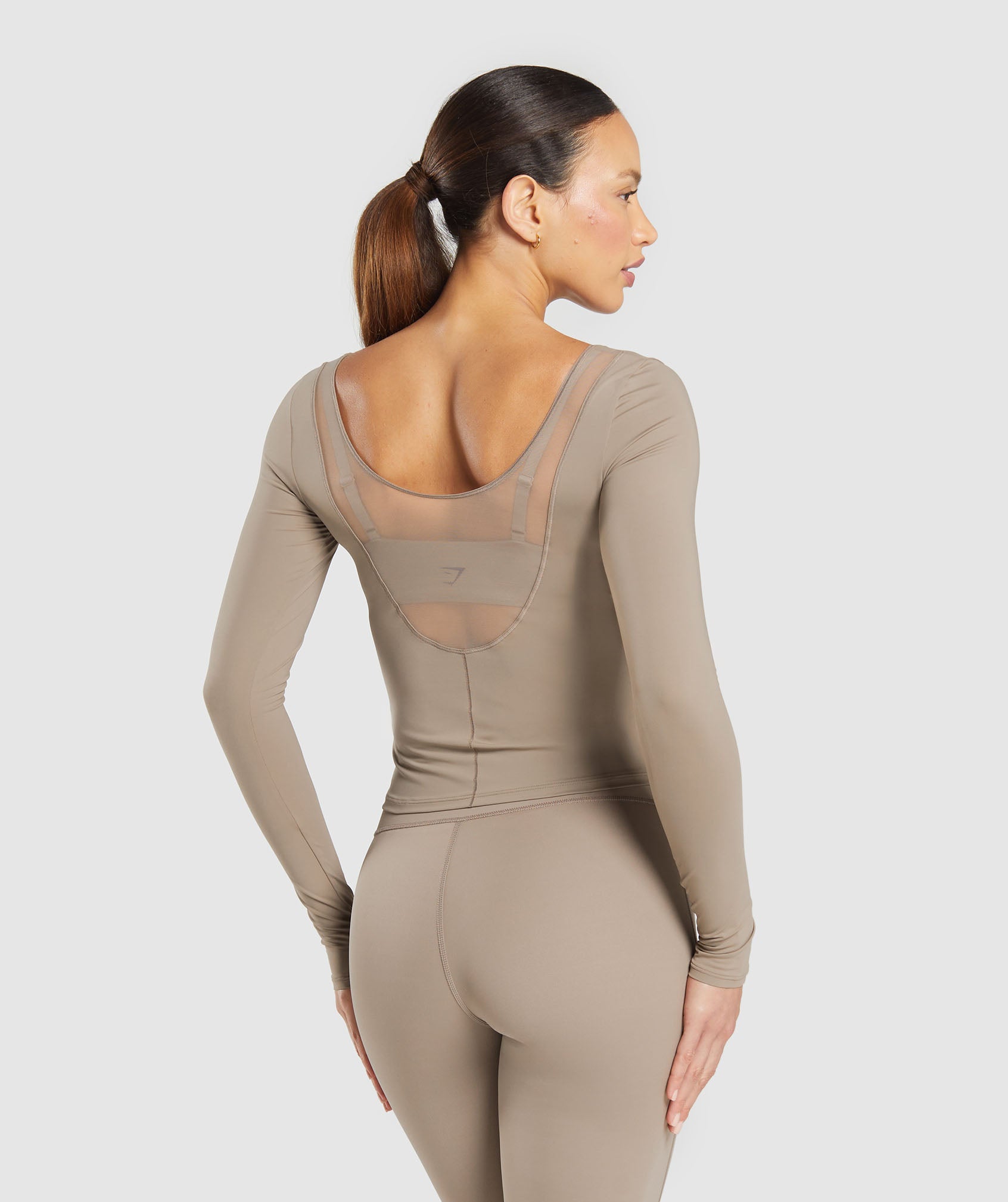 Women's Gymshark Elevate Long Sleeve Top Lifestyle Brown
