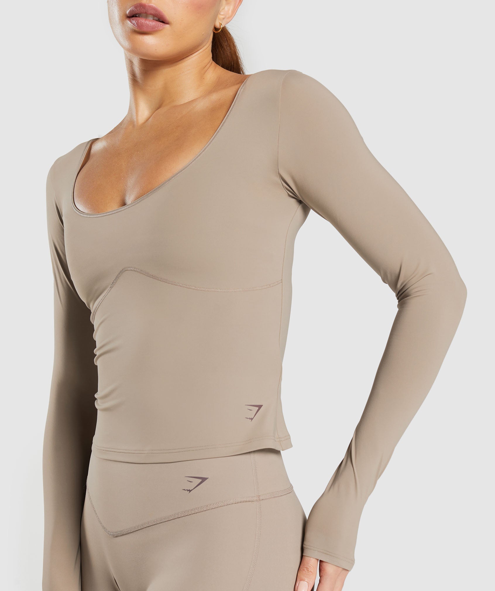 Women's Gymshark Elevate Long Sleeve Top Lifestyle Brown