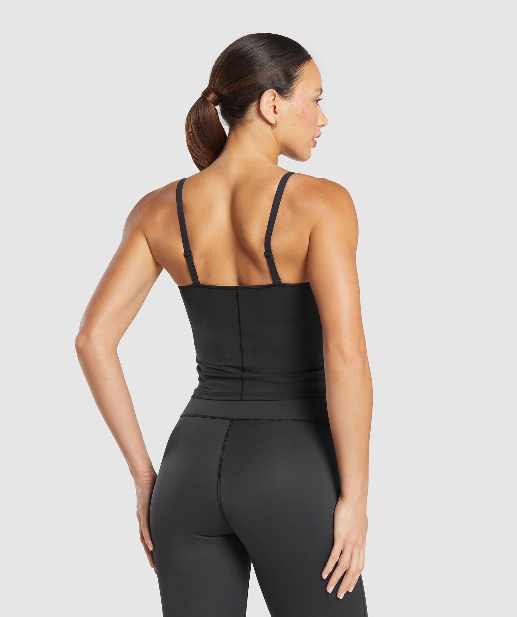 Women's Gymshark Elevate Mesh Tank With Shelf Black