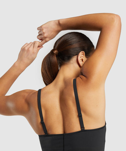 Women's Gymshark Elevate Mesh Tank With Shelf Black
