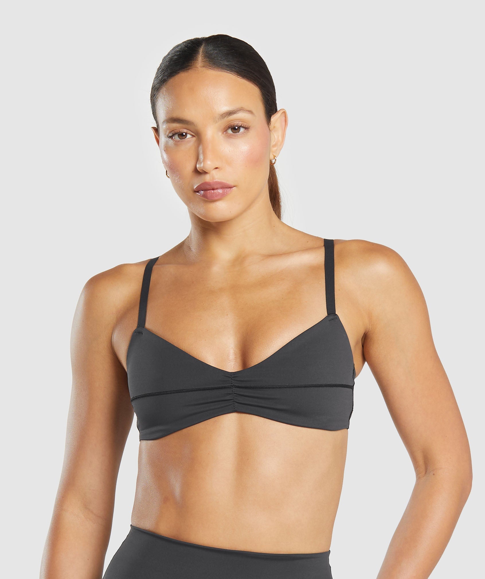 Women's Gymshark Elevate Ruched Sports Bra Black