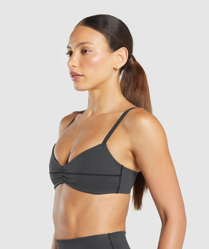 Women's Gymshark Elevate Ruched Sports Bra Black