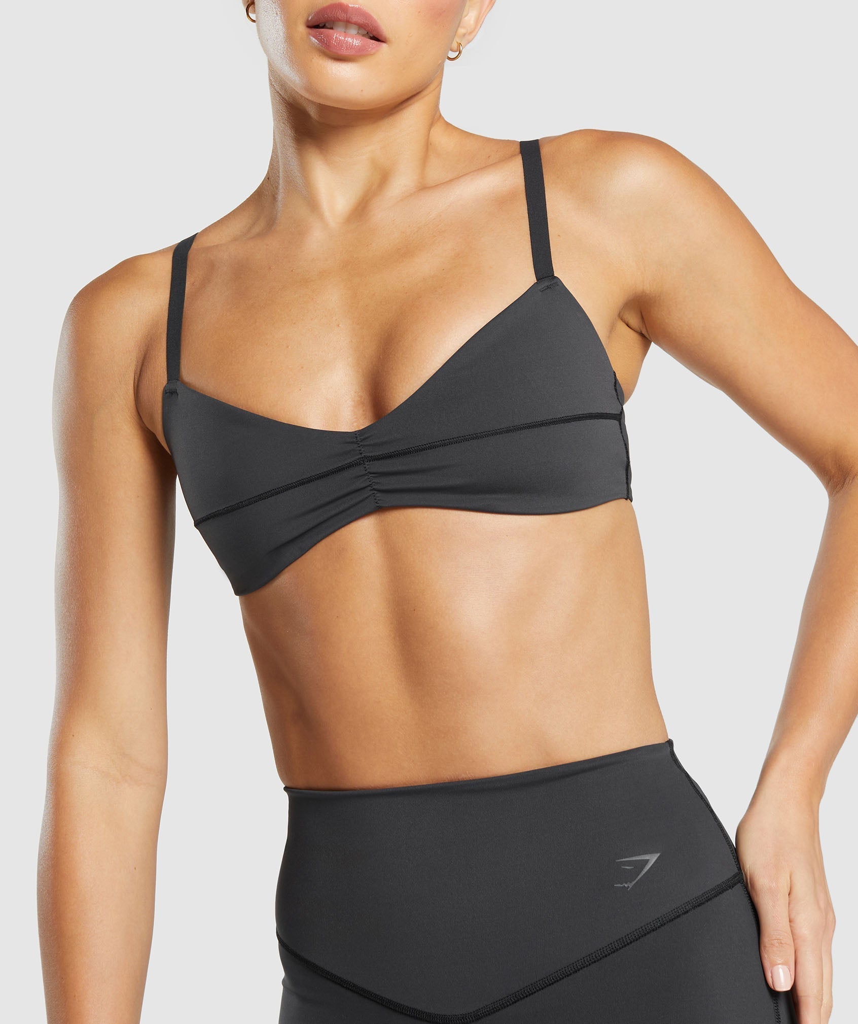 Women's Gymshark Elevate Ruched Sports Bra Black