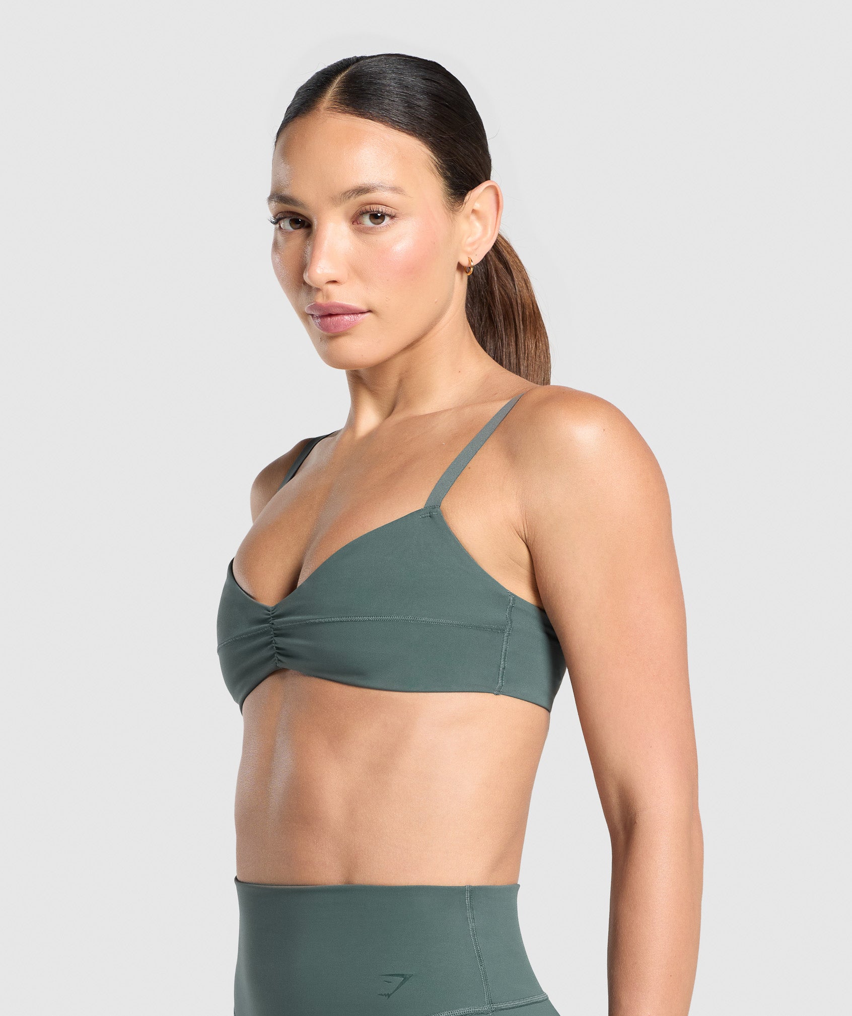 Women's Gymshark Elevate Ruched Sports Bra Slate Teal