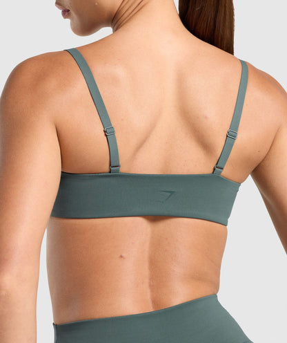 Women's Gymshark Elevate Ruched Sports Bra Slate Teal