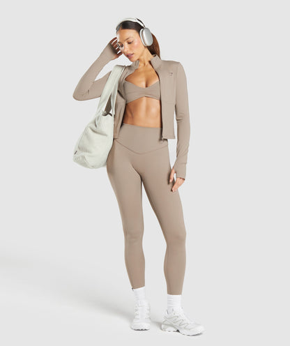 Women's Gymshark Elevate Tracktop Lifestyle Brown