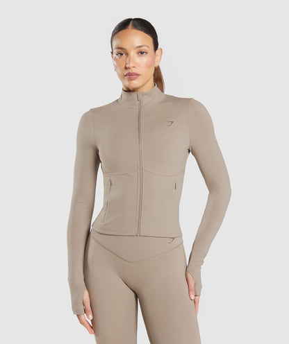 Women's Gymshark Elevate Tracktop Lifestyle Brown