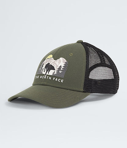 The North Face Embroidered Mudder Trucker Hat TNF White/Asphalt Grey/Bear Graphic New Taupe Green/Bear Graphic Shady Blue/Bear Graphic Utility Brown TNF Black/TNF Black/Bear Graphic