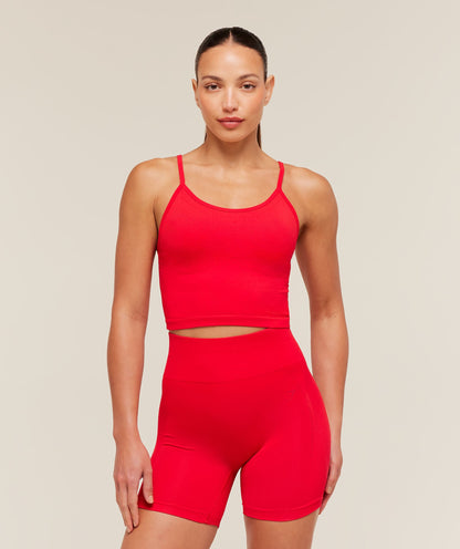 Women's Gymshark Energise Seamless Crop Top Athletic Red