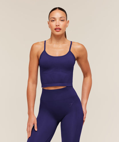 Women's Gymshark Energise Seamless Crop Top Indigo Purple