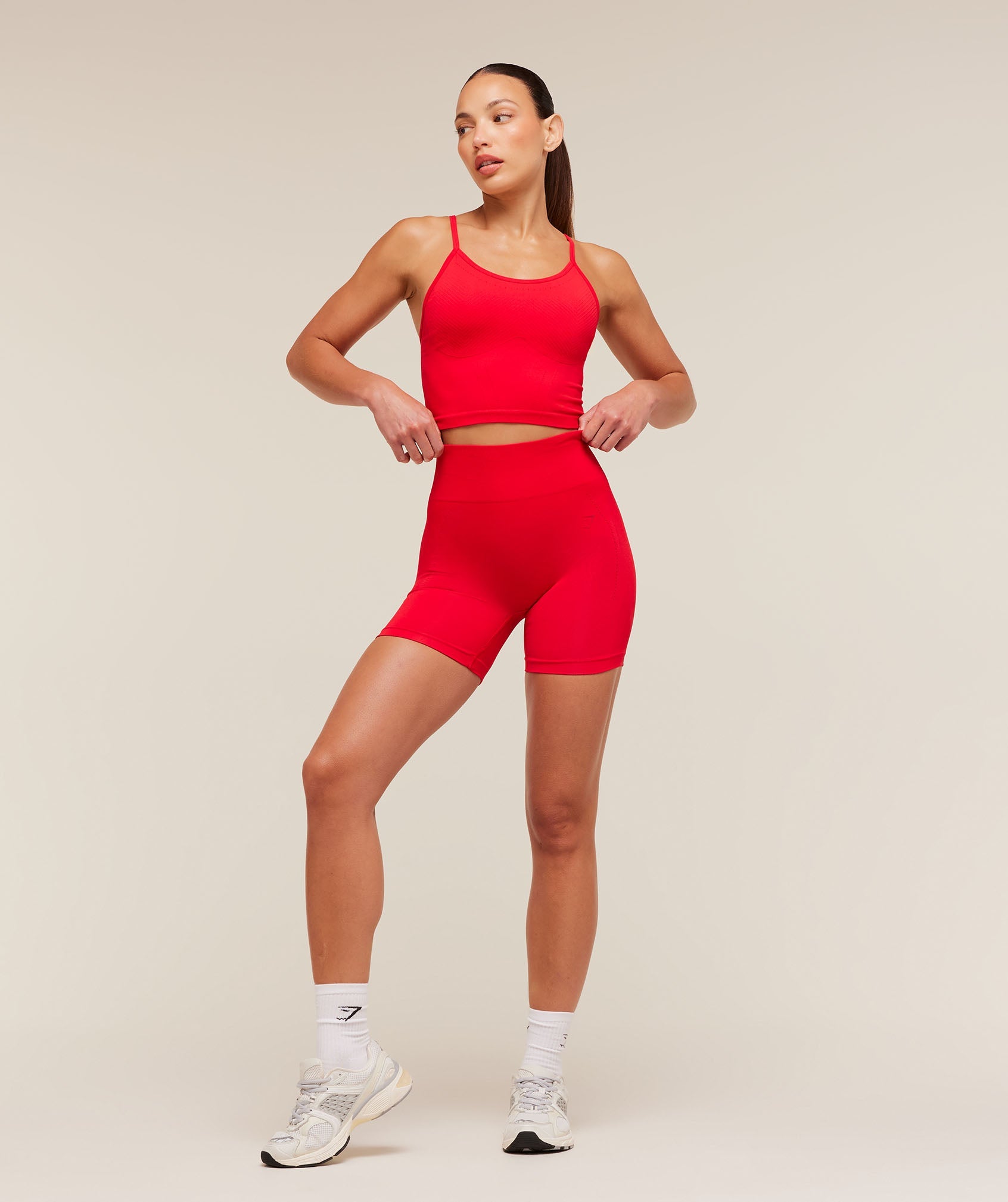 Women's Gymshark Energise Seamless Shorts Athletic Red