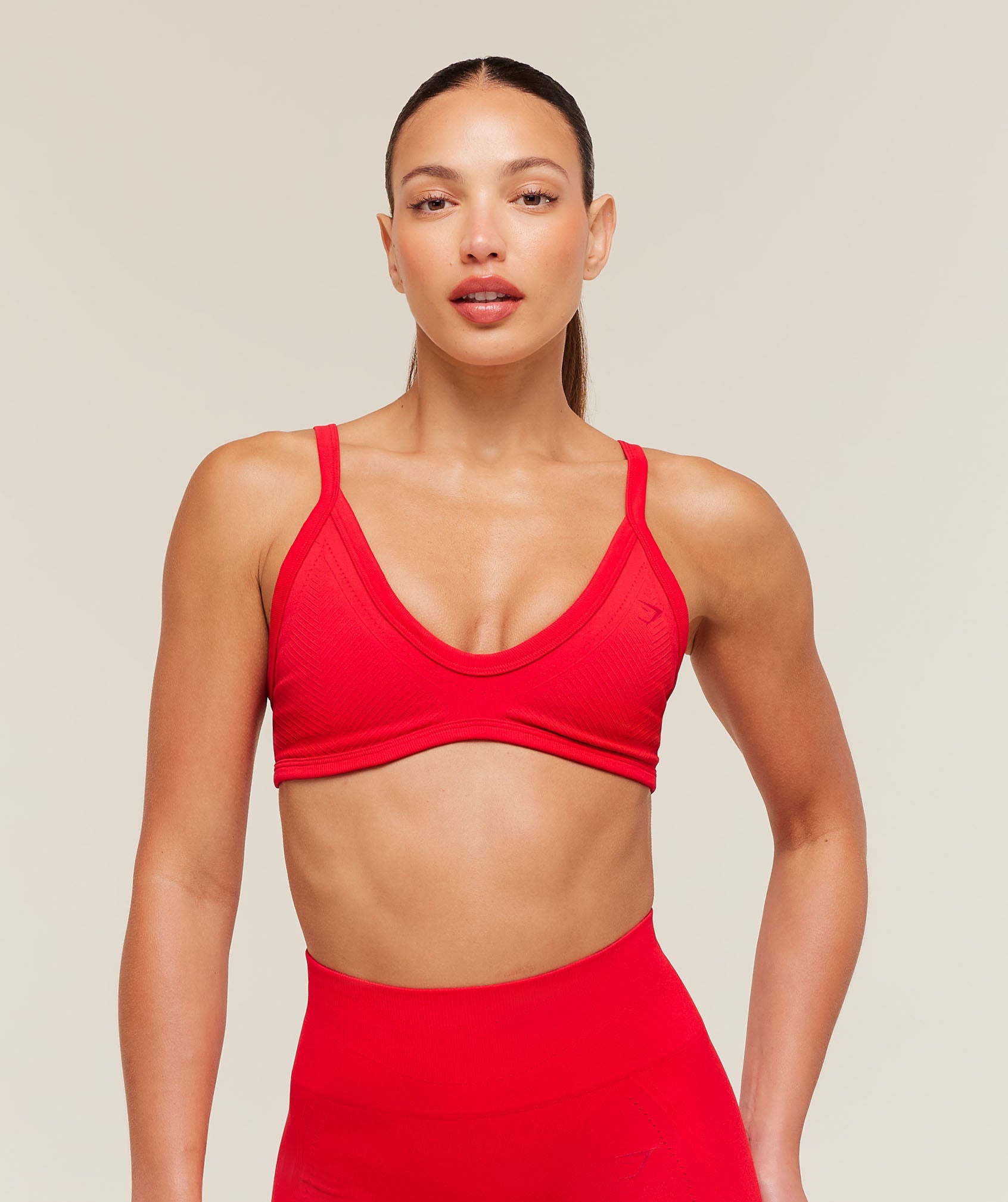 Women's Gymshark Energise Seamless Sports Bra Athletic Red
